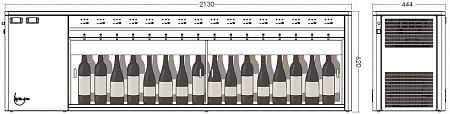 Диспенсер для розлива вина ByTheGlass Standard DS на 2х16 бутылок (нержавеющая сталь)