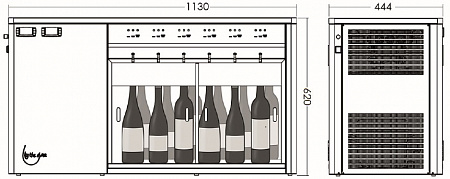 Диспенсер для розлива вина ByTheGlass Standard DS  на 2х6 бутылок (нержавеющая сталь)