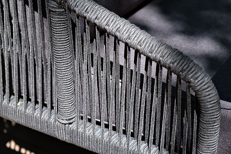 "Канны" диван плетеный из роупа (веревки) двухместный, цвет темно-серый