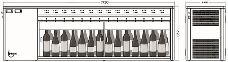 Диспенсер для розлива вина ByTheGlass Standard DS на 2х14 бутылок (нержавеющая сталь)