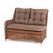 "Бергамо" плетеный правый модуль дивана, цвет коричневый