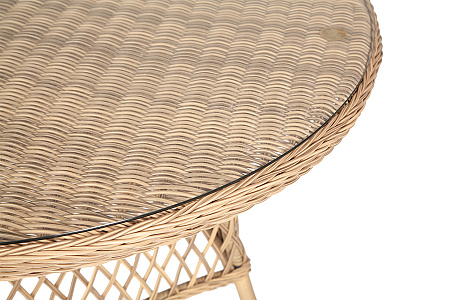 "Эспрессо" плетеный круглый стол, диаметр 118 см, цвет соломенный