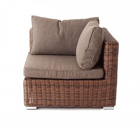 "Лунго" модуль диванный угловой с подушками, цвет коричневый