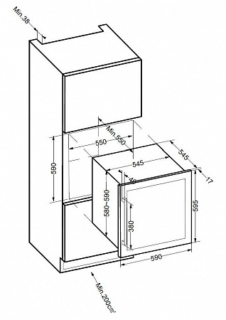 Двухзонный шкаф, Avintage модель AVI60CDZA