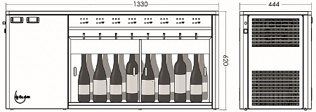 Диспенсер для розлива вина ByTheGlass Standard DS  на 2х8 бутылок (нержавеющая сталь)