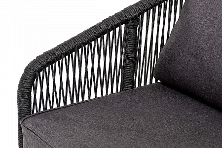 "Канны" кресло плетеное из роупа (веревки), цвет темно-серый