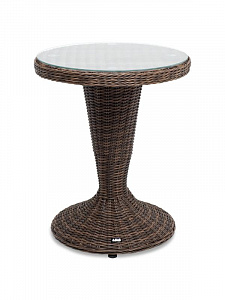 "Леванте" стол круглый из искусственного ротанга, цвет коричневый