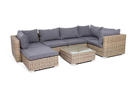 "Лунго" модуль диванный угловой с подушками, цвет соломенный
