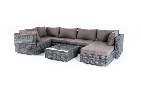 "Лунго" модуль диванный прямой с подушками, цвет графит