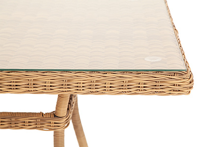"Латте" плетеный стол из искусственного ротанга 200х90см, цвет соломенный