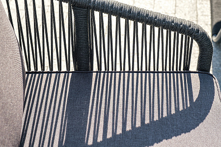 "Канны" лаунж-зона 5-местная плетеная из роупа (веревки), цвет темно-серый